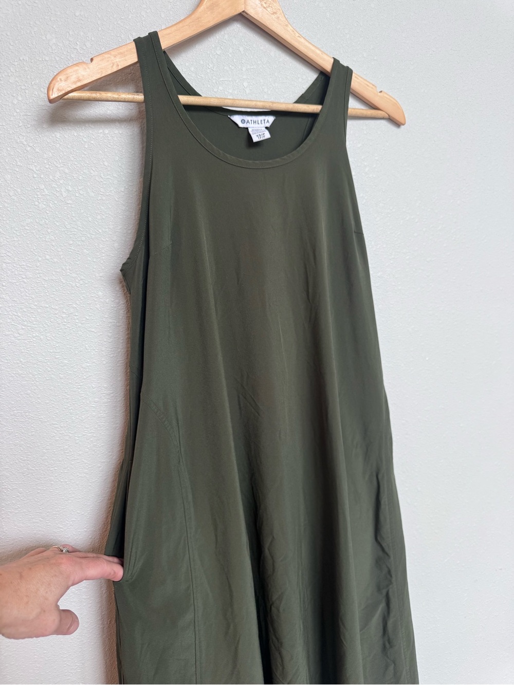 Athleta Presidio Traveler Maxi Dress in Olive size XSPetite - Picture 10 of 12
